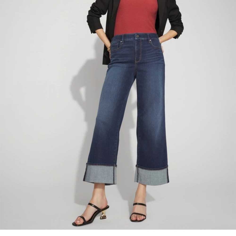 Denim StudioHigh-Rise Cuffed Wide-Leg Cropped Jean